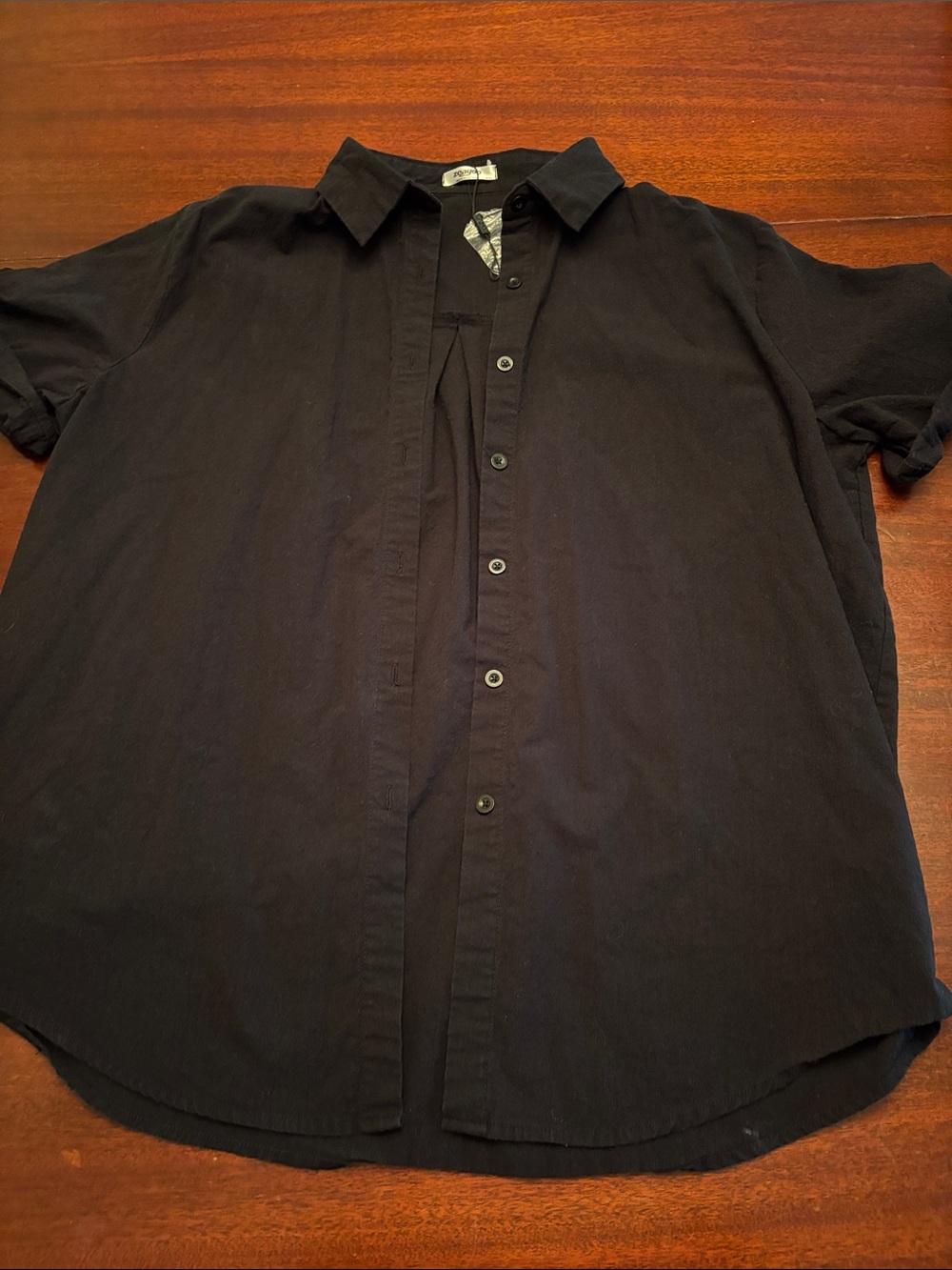 NWT Black short sleeve cotton blouse women’s XXL